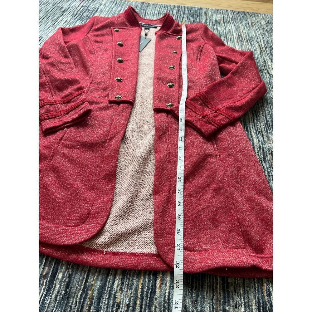 Tommy Hilfiger red military style open front jacket size M - Picture 5 of 7